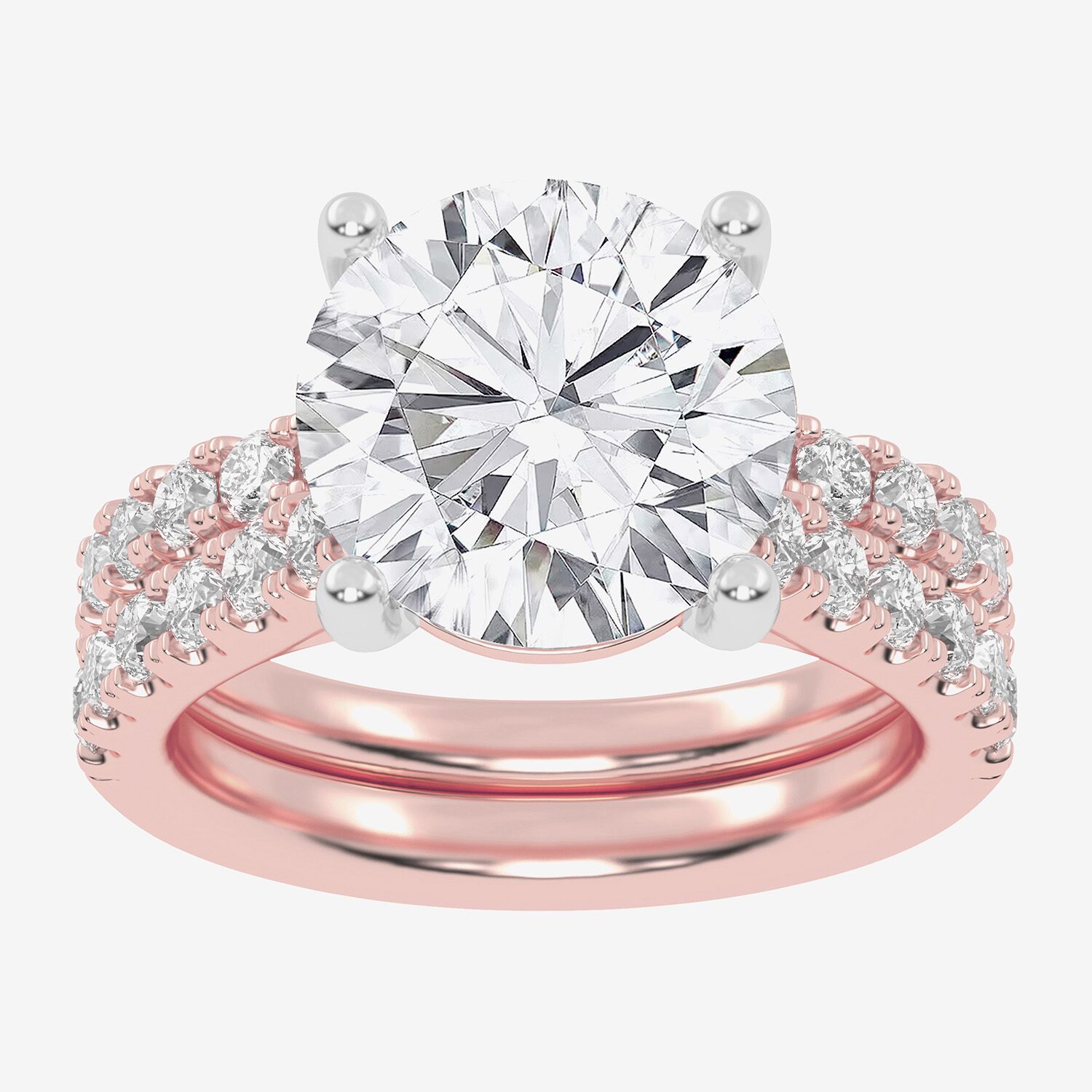 Signature By Modern Bride (G-H / Vs2-Si1) Womens 5 CT. T.W. Lab Grown White Diamond 14K Gold Round Bridal Set