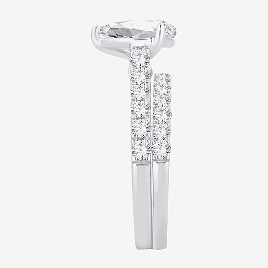 (H-I / SI1-SI2) Signature By Modern Bride Womens 2 1/2 CT. TW. Lab Grown White Diamond in 14K Gold Pear Bridal Set