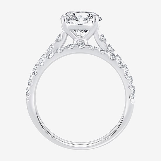 (H-I / SI1-SI2) Signature By Modern Bride Womens 3 CT. T.W. Lab Grown White Diamond In 14K Gold Round Bridal Set
