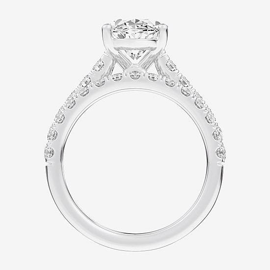 Signature By Modern Bride (G-H / Si1-Si2) Womens 4 CT. T.W. Lab Grown White Diamond 14K Gold Oval Side Stone Bridal Set