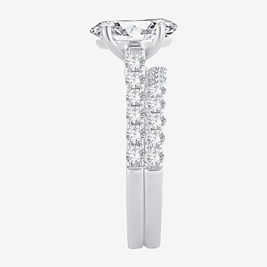 (H-I / SI1-SI2) Signature By Modern Bride Womens 2 1/2 CT. TW. Lab Grown White Diamond in 14K Gold Oval Bridal Set