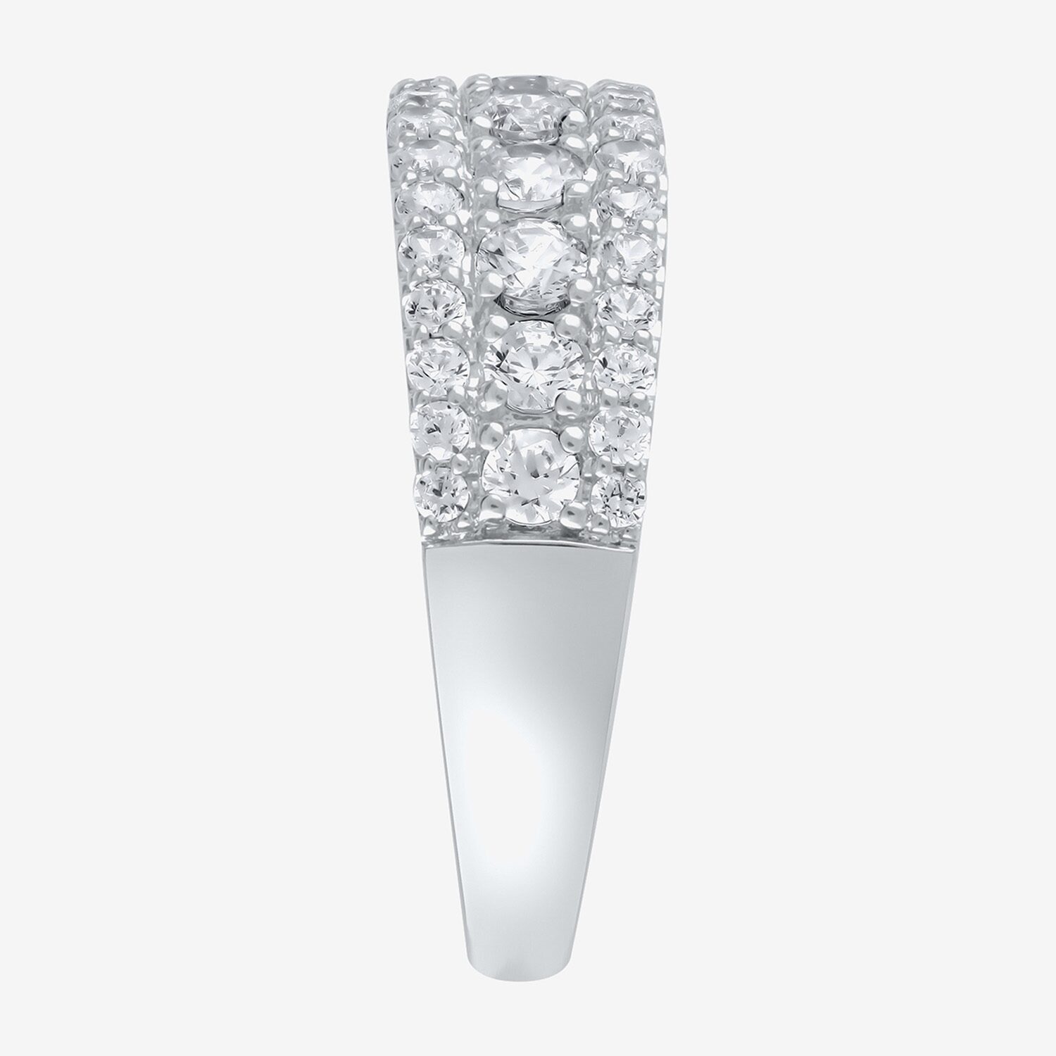 (F / Vs2) Womens 1 CT. T.W. Lab Grown White Diamond 10K Gold Anniversary Wedding Band