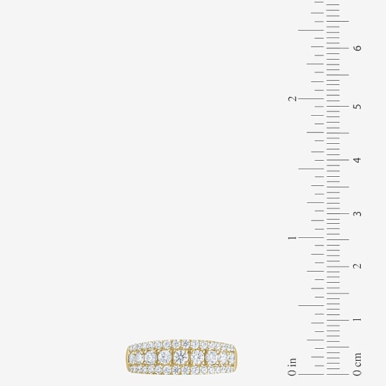 (F / Vs2) Womens 1 CT. T.W. Lab Grown White Diamond 10K Gold Anniversary Wedding Band