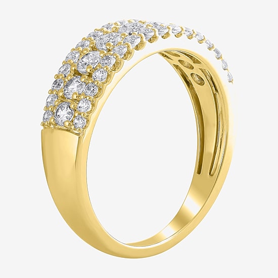 (F / Vs2) Womens 1 CT. T.W. Lab Grown White Diamond 10K Gold Anniversary Wedding Band