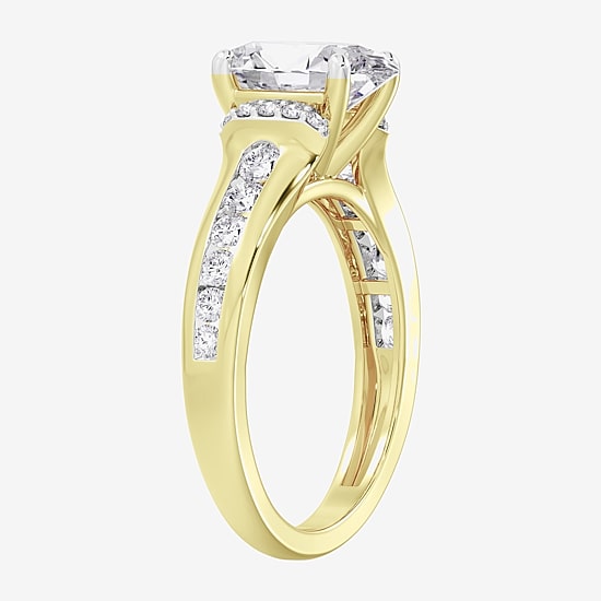 (F / Vs2) Womens 6 CT. T.W. Lab Grown White Diamond Platinum Oval Side Stone Engagement Ring