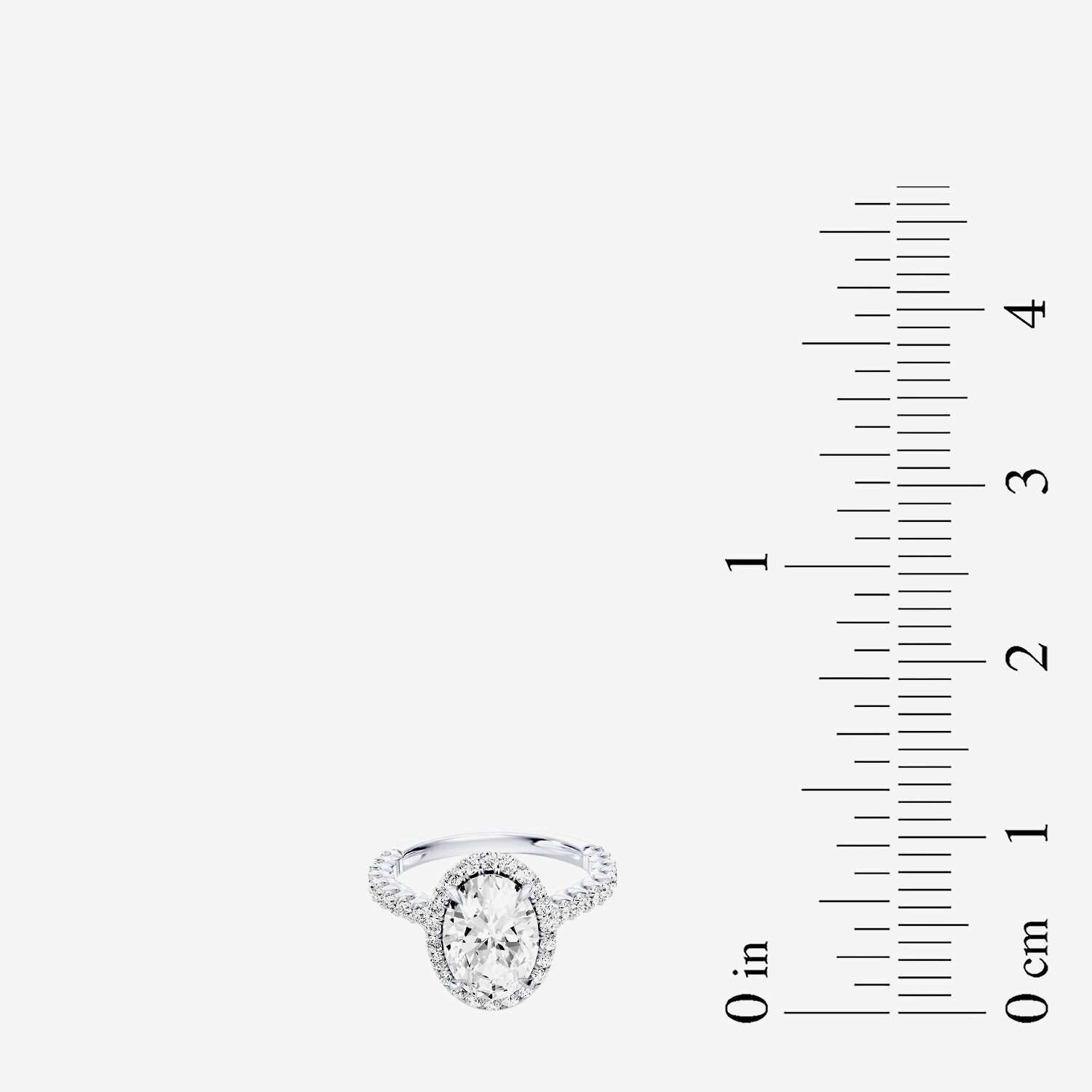 Enchanted Disney Fine Jewelry Cinderella (F / Si1) Womens 2 3/4 CT. T.W. Lab Grown White Diamond 10K Gold Oval Princess Side Stone Engagement Ring