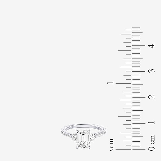 Enchanted Disney Fine Jewelry Aurora (F / Si1) Womens 2 1/5 CT. T.W. Lab Grown White Diamond 10K Gold Aurora Princess Sleeping Beauty Side Stone Engagement Ring