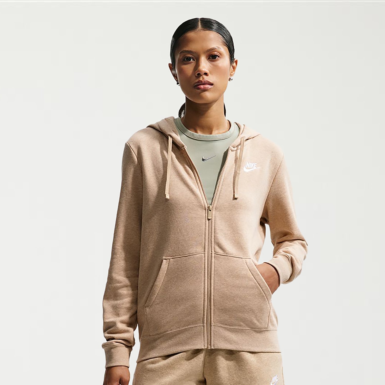 Nike Womens Long Sleeve Fleece Zipper Hoodie