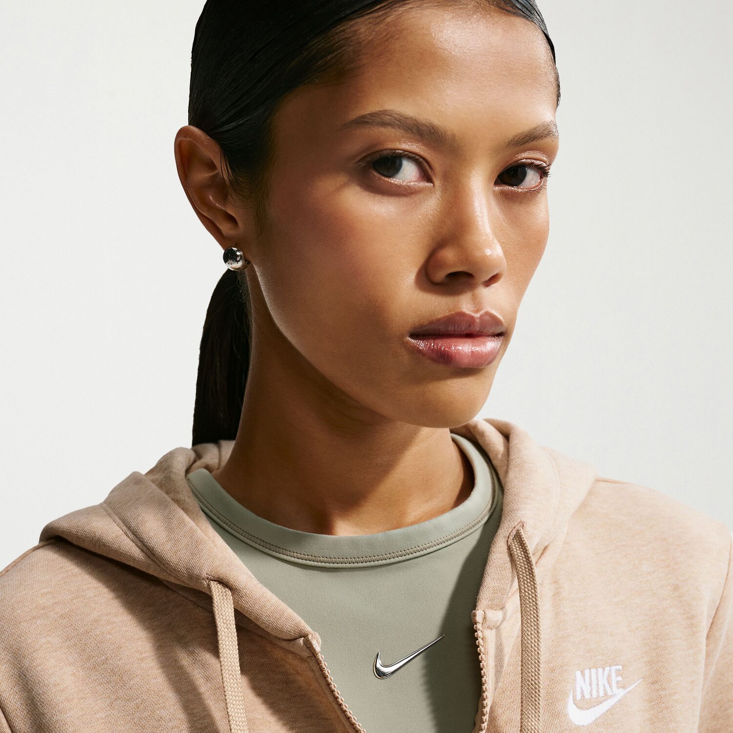 Nike Womens Long Sleeve Fleece Zipper Hoodie