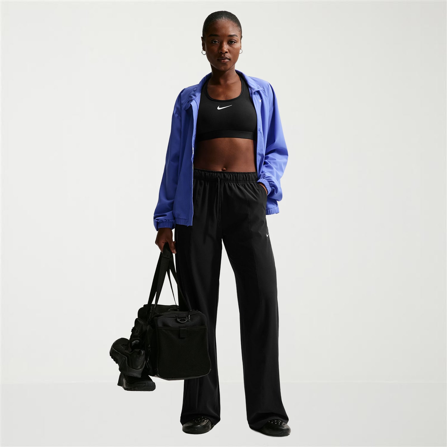 Nike Womens Wide Leg Mid Rise Regular Fit Workout Pant