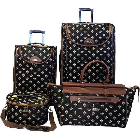 American Flyer Fleur-de-lis 4-pc. Expandable Upright Softside Luggage Set
