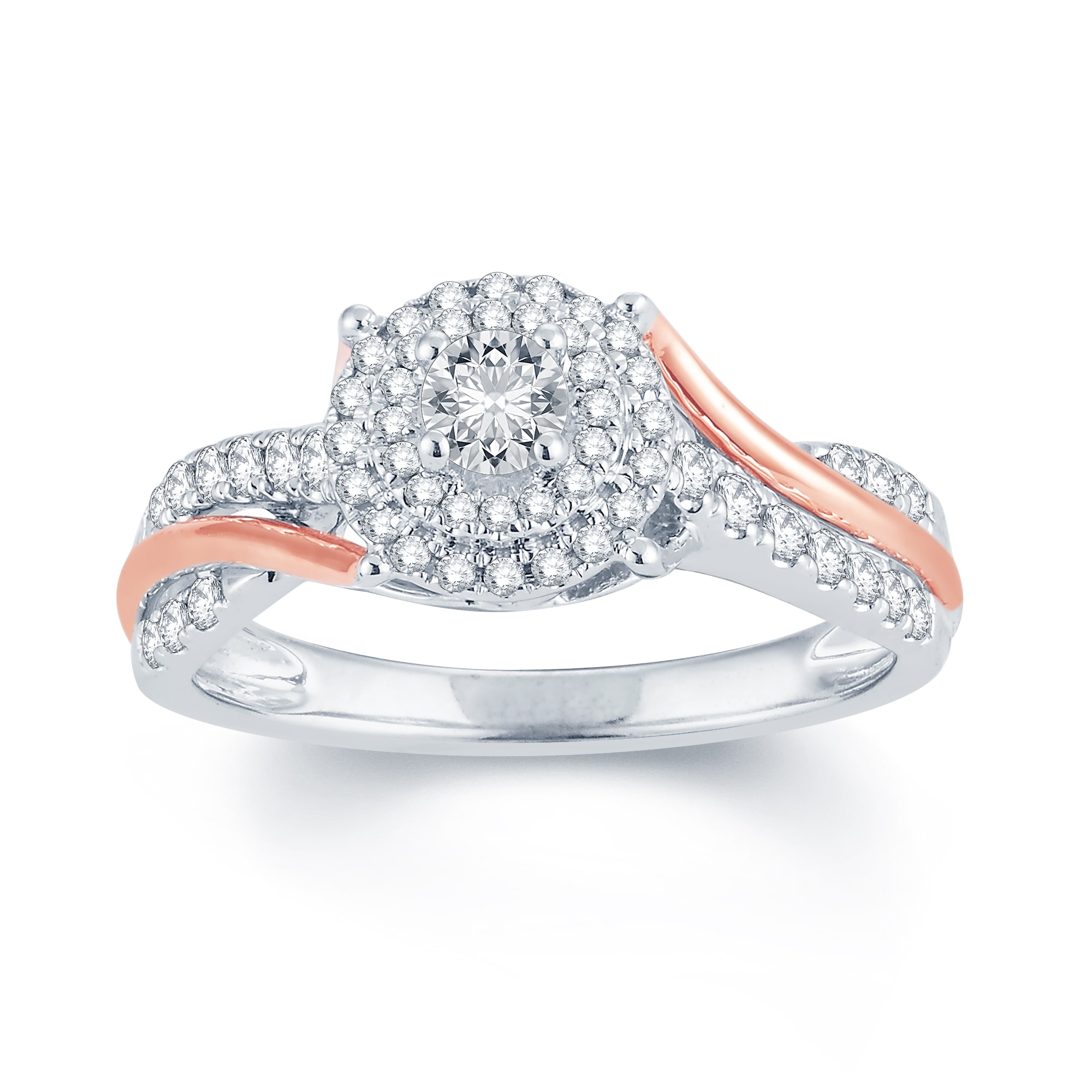 1/ CT.T.W. Natural Diamond 14K Two-Tone Gold Engagement Ring