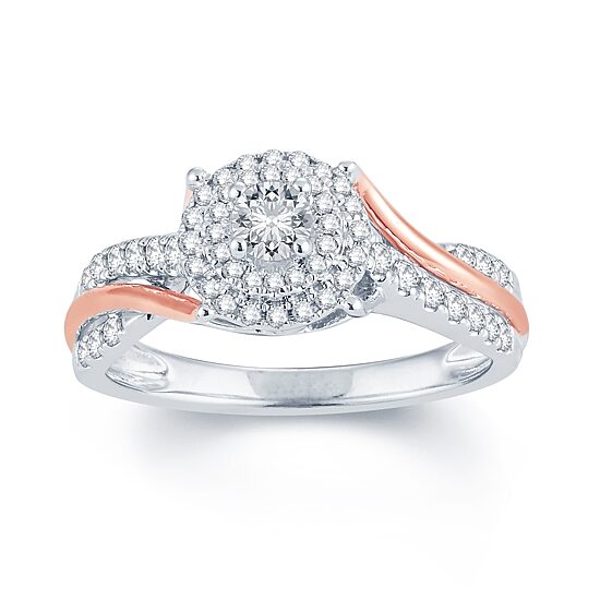 1/2 CT.T.W. Natural Diamond 14K Two-Tone Gold Engagement Ring