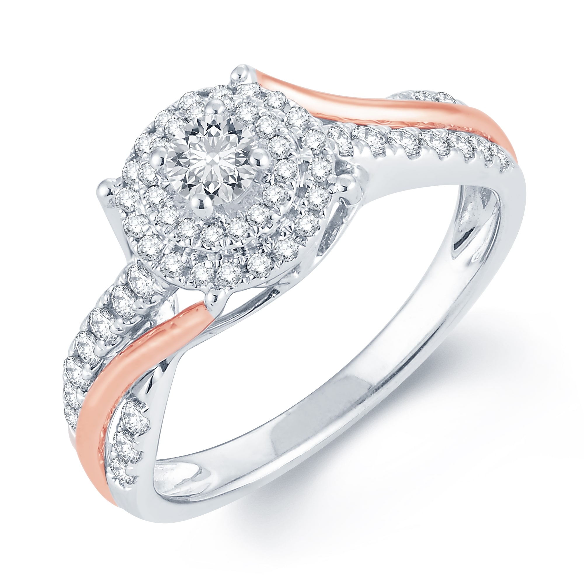 1/ CT.T.W. Natural Diamond 14K Two-Tone Gold Engagement Ring