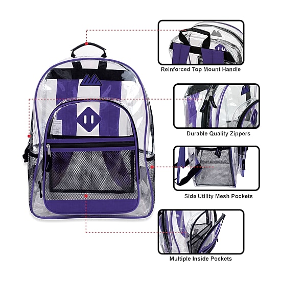 Summit Ridge Delux Clear Backpack With Mesh