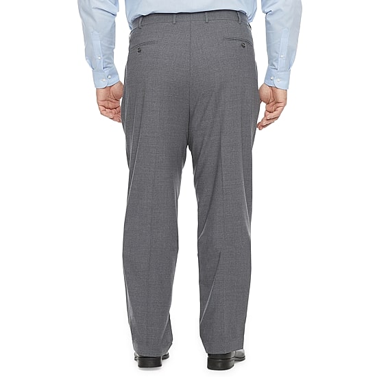 Stafford Super Wool Blend Mens Big and Tall Stretch Fabric Classic Fit Pleated Front Suit Pant
