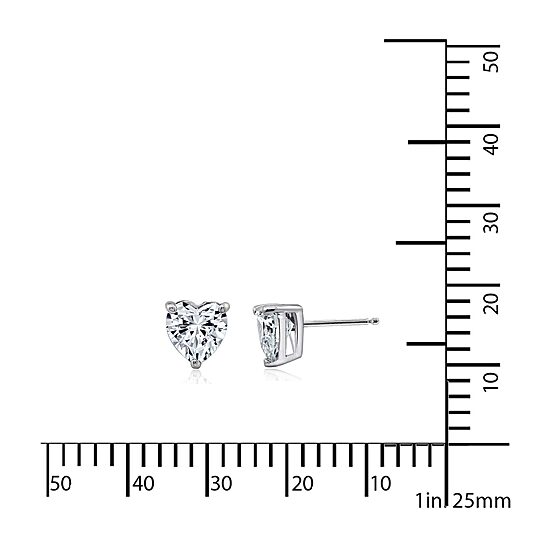DiamonArt® White Cubic Zirconia Sterling Silver 16.6mm Heart Stud Earrings