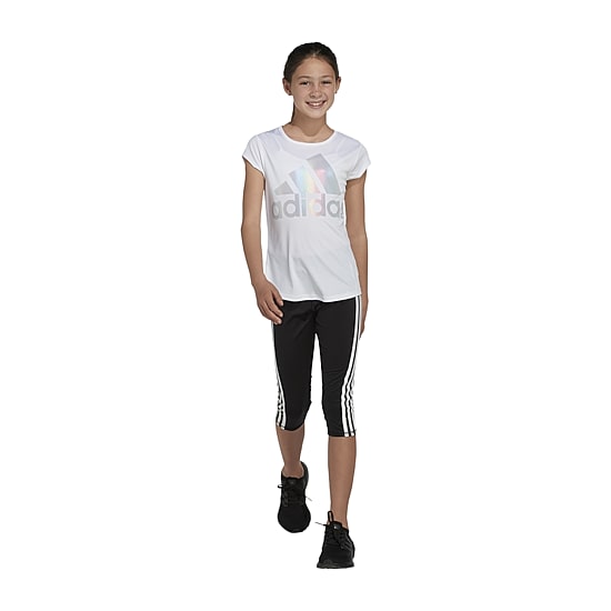 adidas Little Girls Round Neck Short Sleeve Regular Fit Graphic T-Shirt