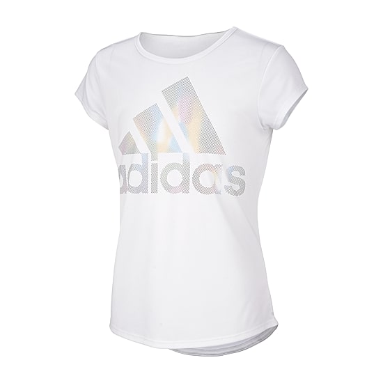 adidas Little Girls Round Neck Short Sleeve Regular Fit Graphic T-Shirt
