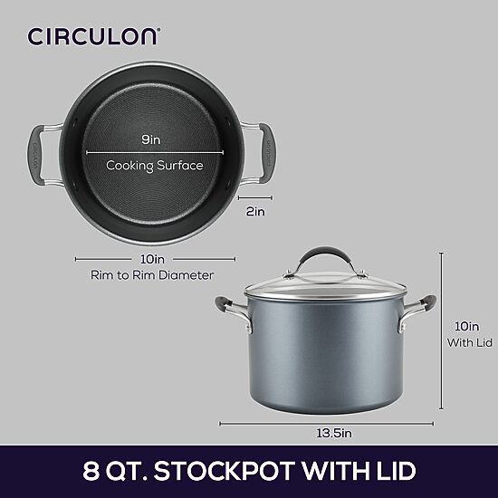 Circulon A1 Series with ScratchDefense 8-qt. Stockpot with Lid