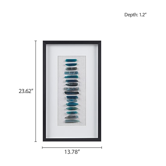 INK+IVY Cerulean Stones Agate Framed Shadow Box Art