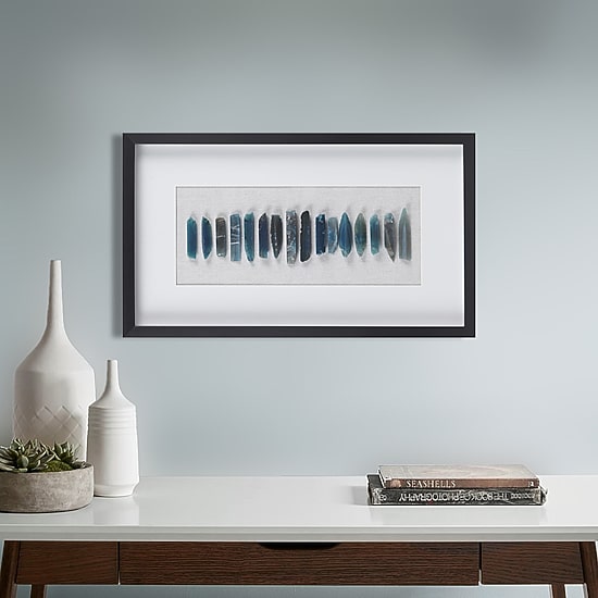 INK+IVY Cerulean Stones Agate Framed Shadow Box Art