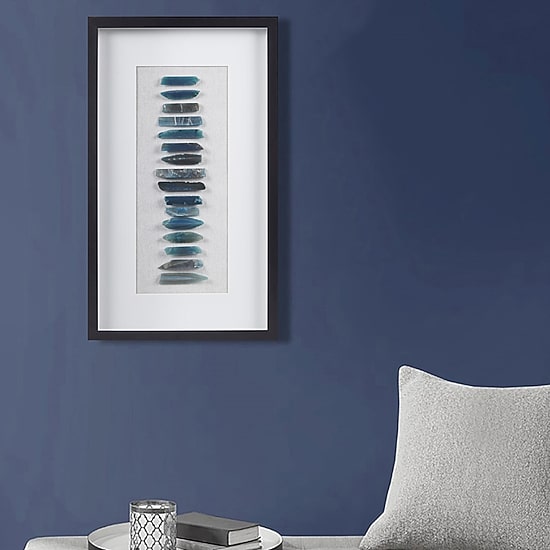 INK+IVY Cerulean Stones Agate Framed Shadow Box Art