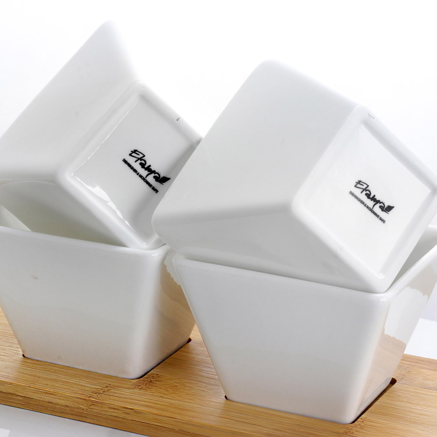 Elama Signature Modern 5-pc. Appetizer and Condiment Bamboo Serving Block