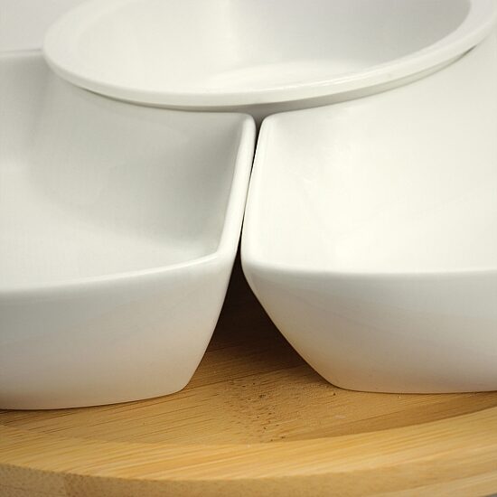 Elama Signature 12 1/4 Inch 6pc Lazy Susan Appetizer and Condiment Server Set