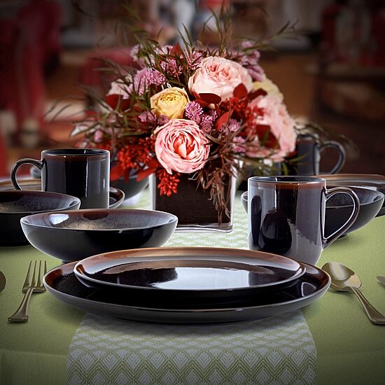 Elama Midnight Beach 16-pc. Stoneware Dinnerware Set