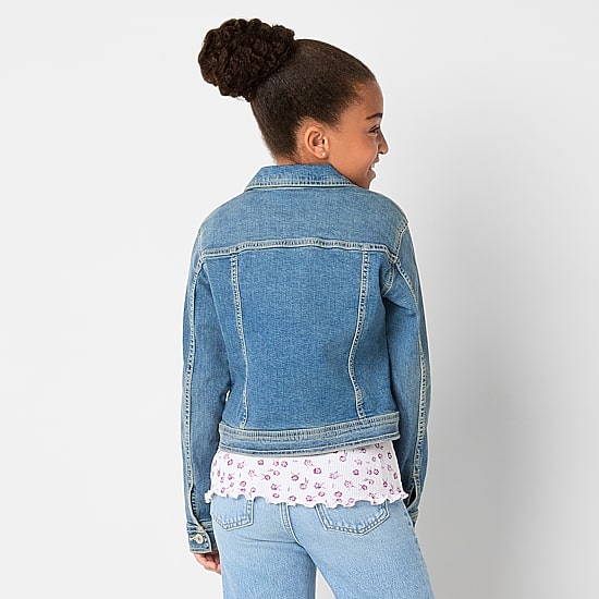 Thereabouts Little & Big Kid Girls Denim Lightweight Puffer Jacket