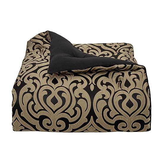 Queen Street Blythe Black & Gold 4-pc. Midweight Embellished Comforter Set