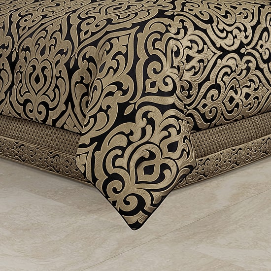 Queen Street Blythe Black & Gold 4-pc. Midweight Embellished Comforter Set