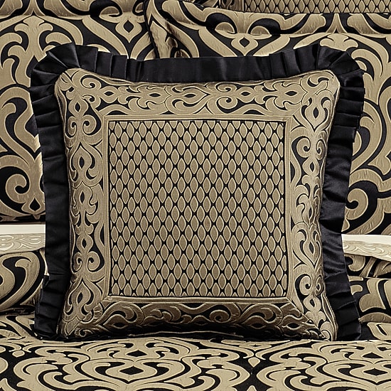 Queen Street Blythe Black & Gold Square Throw Pillow