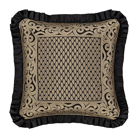 Queen Street Blythe Black & Gold Square Throw Pillow