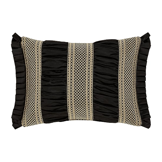 Queen Street Branson Black & Gold Rectangular Throw Pillow