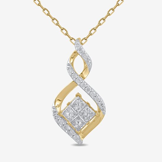 Womens 1/2 CT. T.W. Lab Grown White Diamond 10K Gold 18 Inch Pendant Necklace