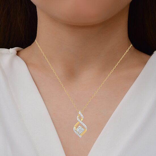 Womens 1/2 CT. T.W. Lab Grown White Diamond 10K Gold 18 Inch Pendant Necklace