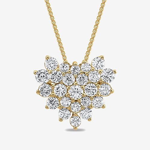 Womens 3/4 CT. T.W. Lab Grown White Diamond 10K Gold Heart 18 Inch Pendant Necklace, One Size