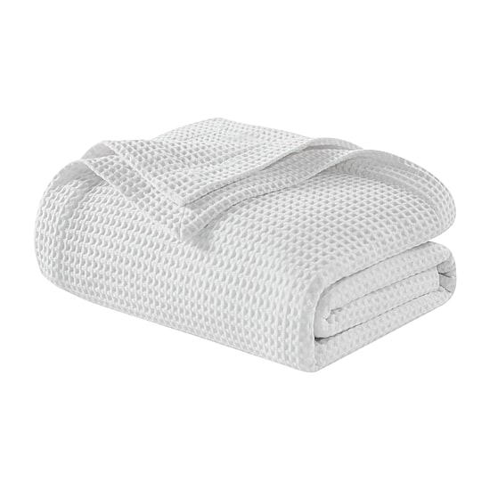 Madison Park Waffle Weave Cotton Lightweight Blanket