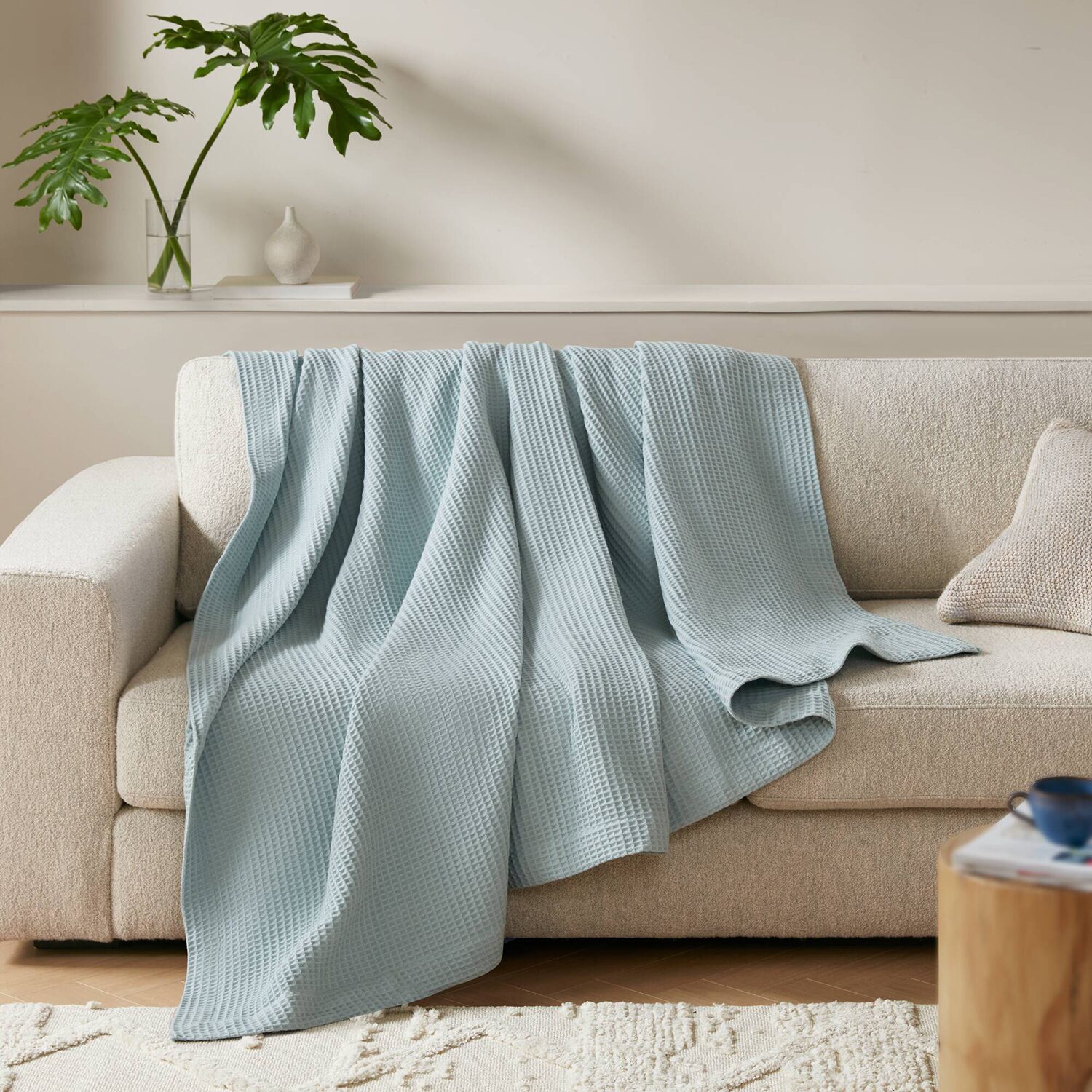Madison Park Waffle Weave Cotton Lightweight Blanket