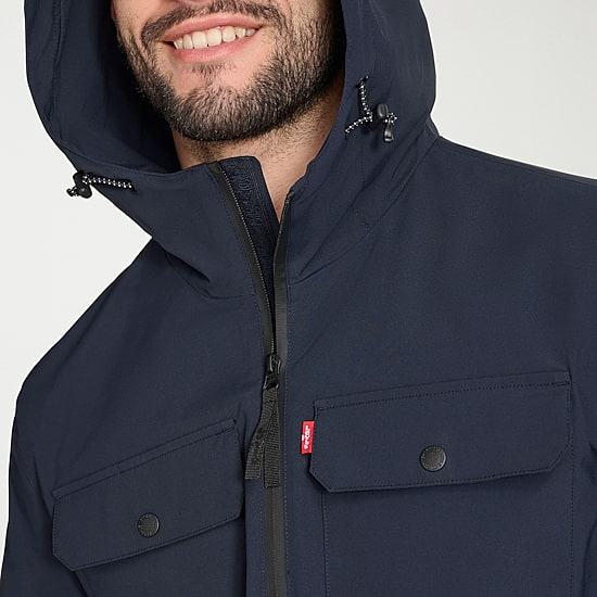Levi's® Mens Hooded Water Resistant Midweight Raincoat