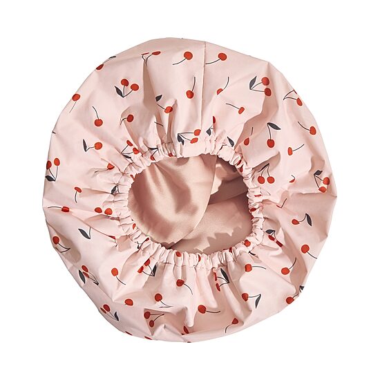 Kitsch Satin-Lined Flexi Shower Cap- Cherry Print
