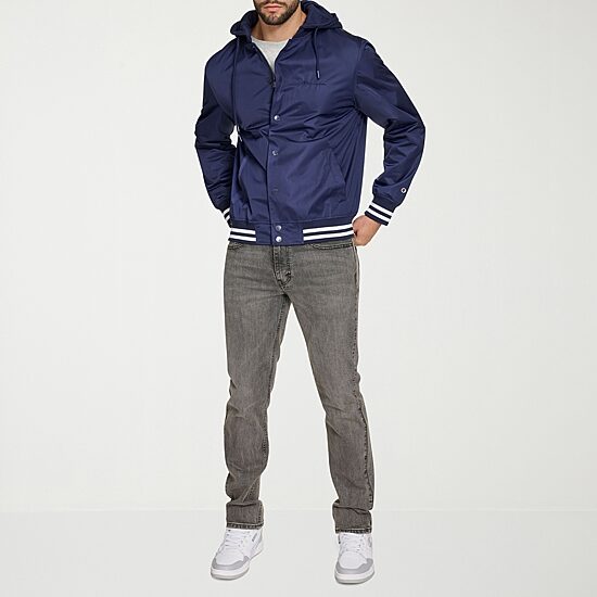 Champion Mens Hooded Midweight Bomber Jacket