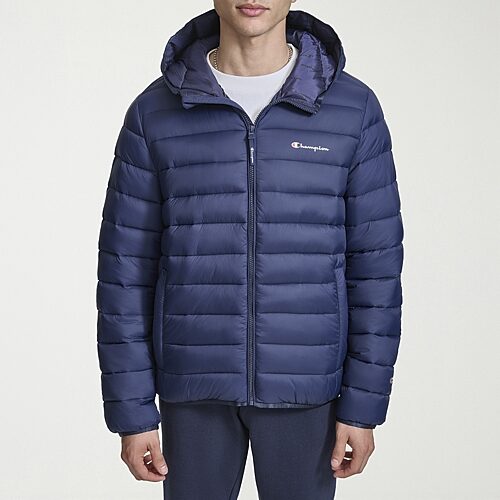 Champion Men's Performance Quilted Hooded Jacket - Peacoat