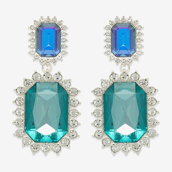 Bijoux Bar Womens Glass Drop Earrings