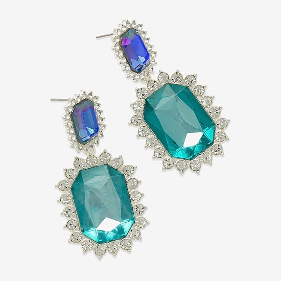 Bijoux Bar Womens Glass Drop Earrings