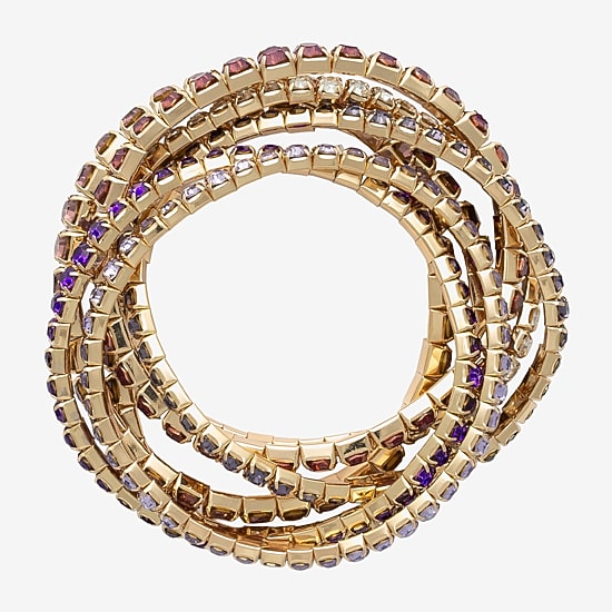 Bijoux Bar Womens Glass Stretch Bracelet