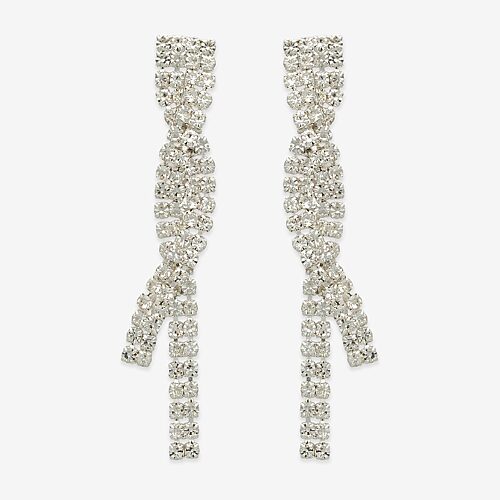 Bijoux Bar Womens Glass Drop Earrings In Silver