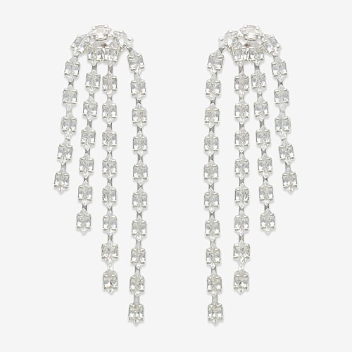 Bijoux Bar Womens Cubic Zirconia Drop Earrings In Silver